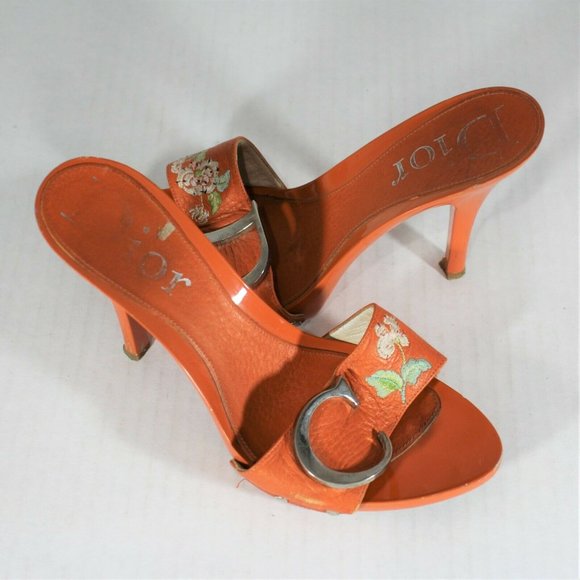 Christian Dior Embroidered Floral Heels M616